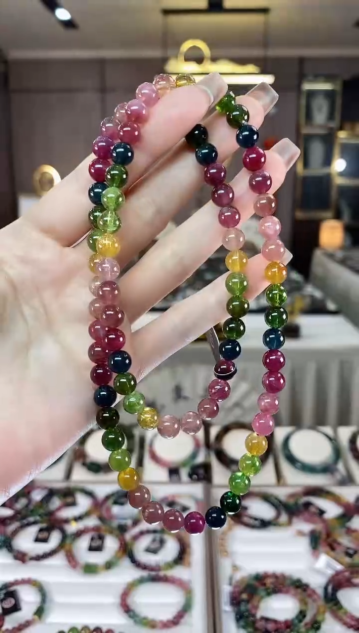 【闪购商品】碧玺收藏级三圈手串7mm+未镶嵌（多样性发一条）dan