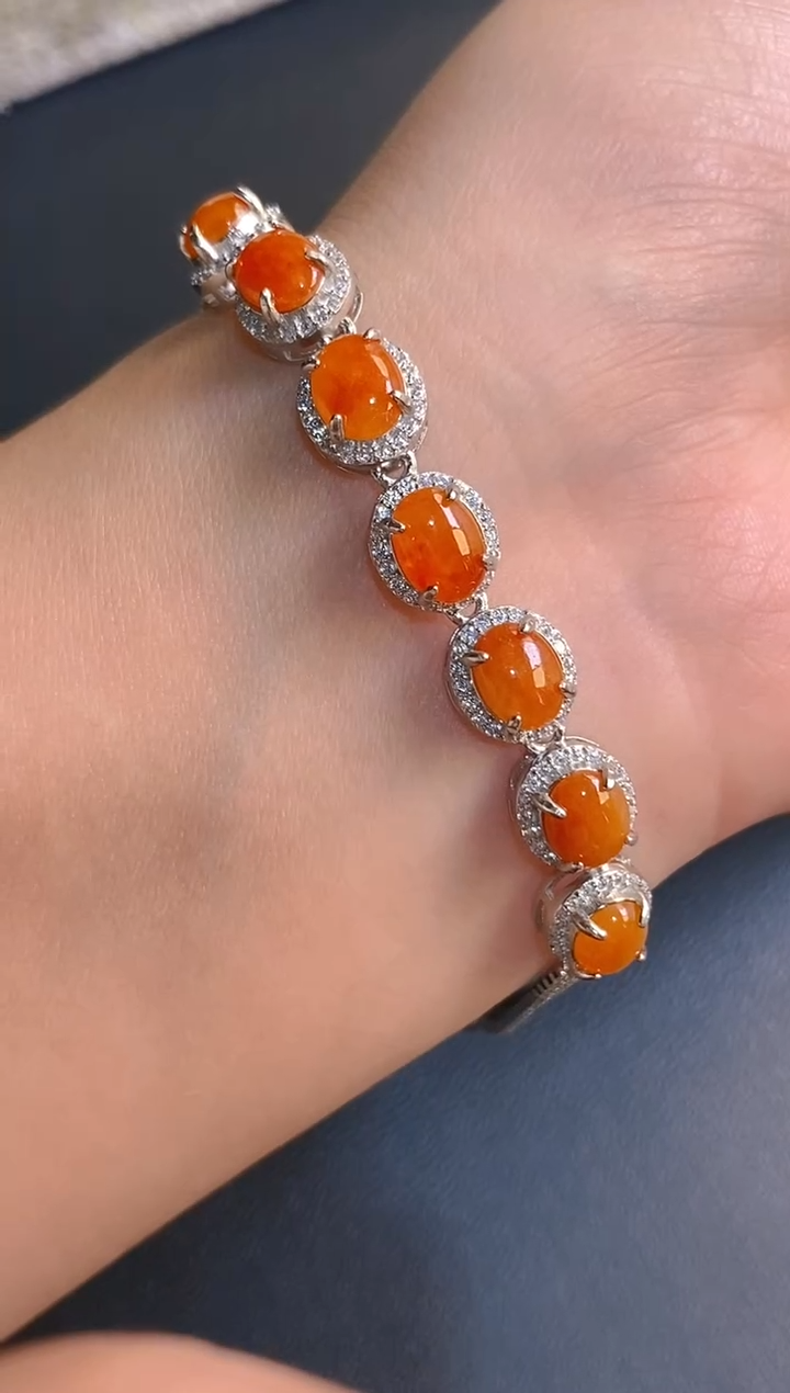 【闪购商品】翡翠耳饰银S925镶嵌天然A货翡翠1