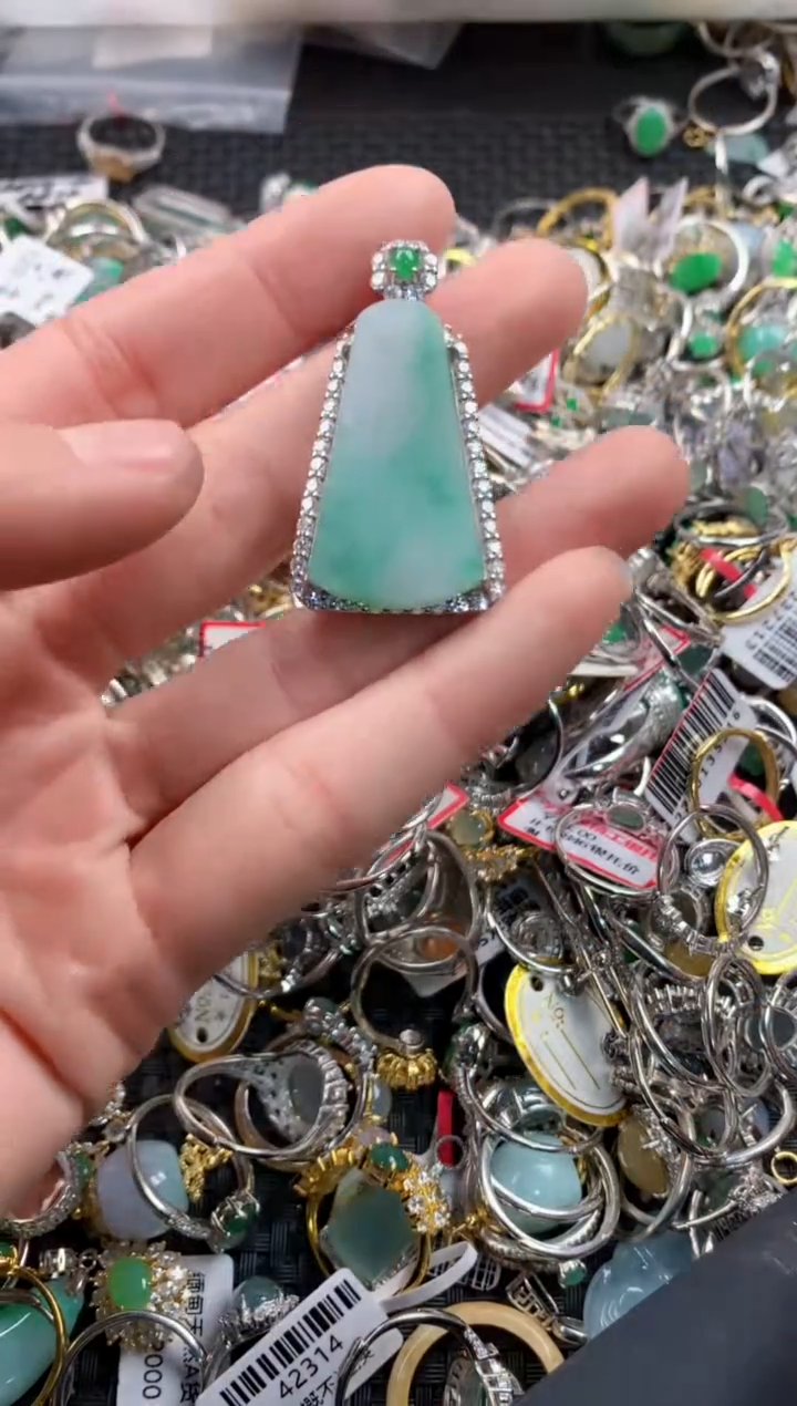 银S925镶嵌戒指翡翠4444       1