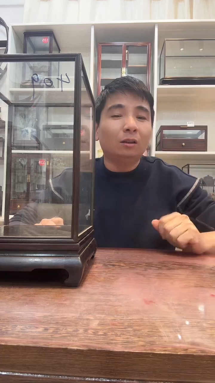 东非黑黄檀（紫光檀）黄**石18*18*26玻璃罩409