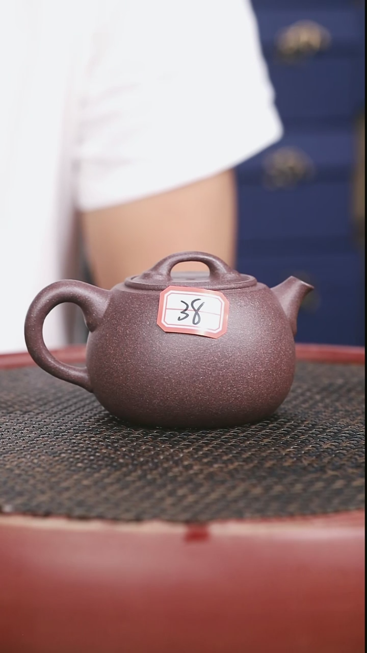 茶壶紫砂38号全手工桃花泥古韵汉瓦