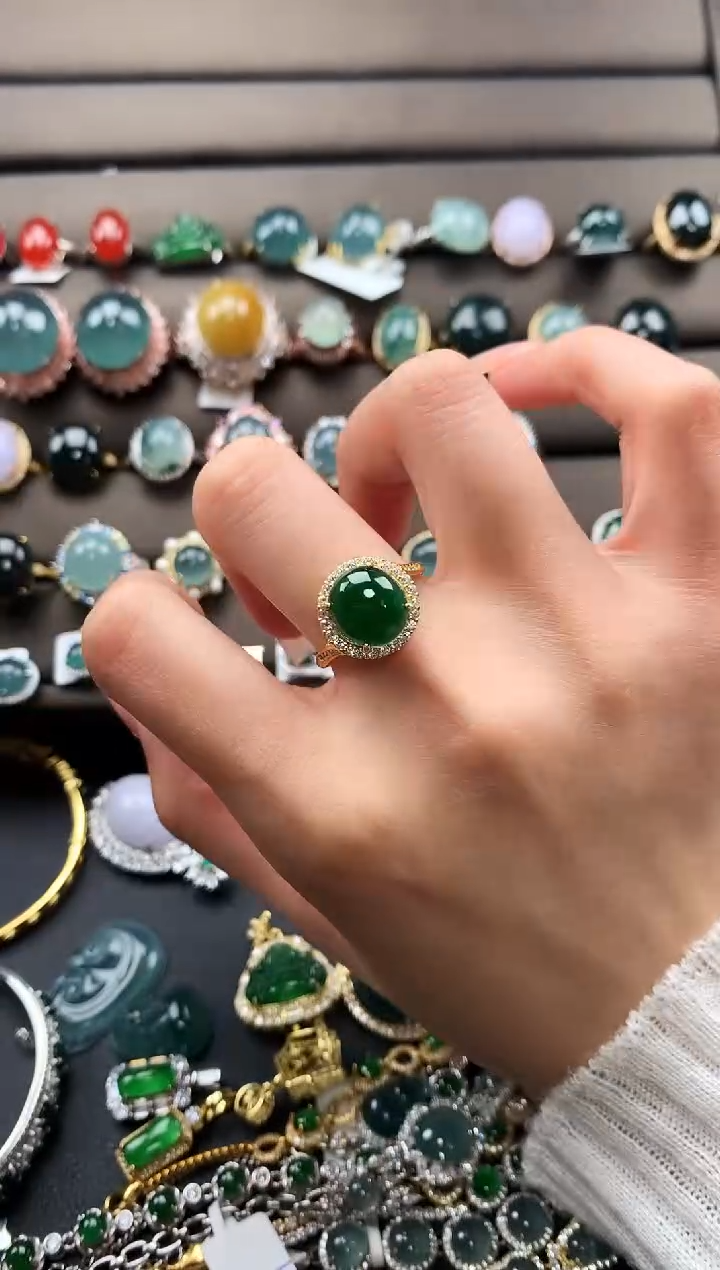 【闪购商品】翡翠戒指银S925镶嵌533653666666666666