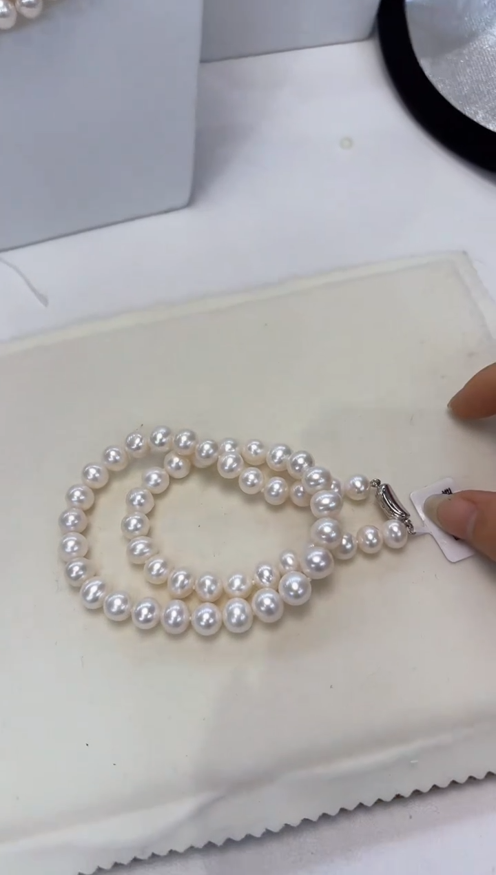 【闪购商品】淡水珍珠颈饰银S925镶嵌8.5-9.5MM