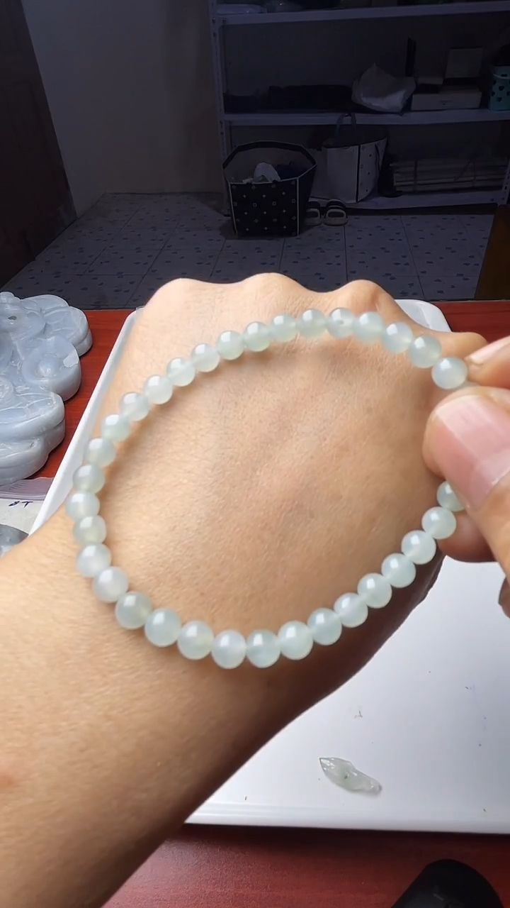 未镶嵌定制翡翠冰种晴底手串卡5.5