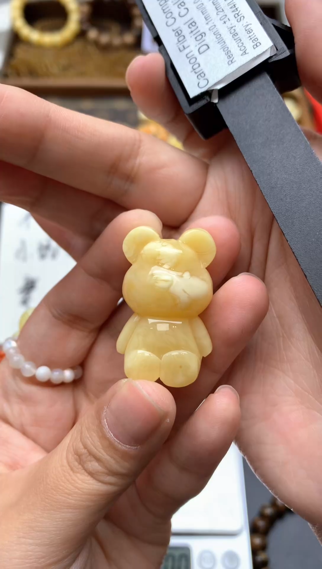 【闪购商品】琥珀珠宝奇石未镶嵌096蜜蜡花粉小坑有强迫症的不要拍