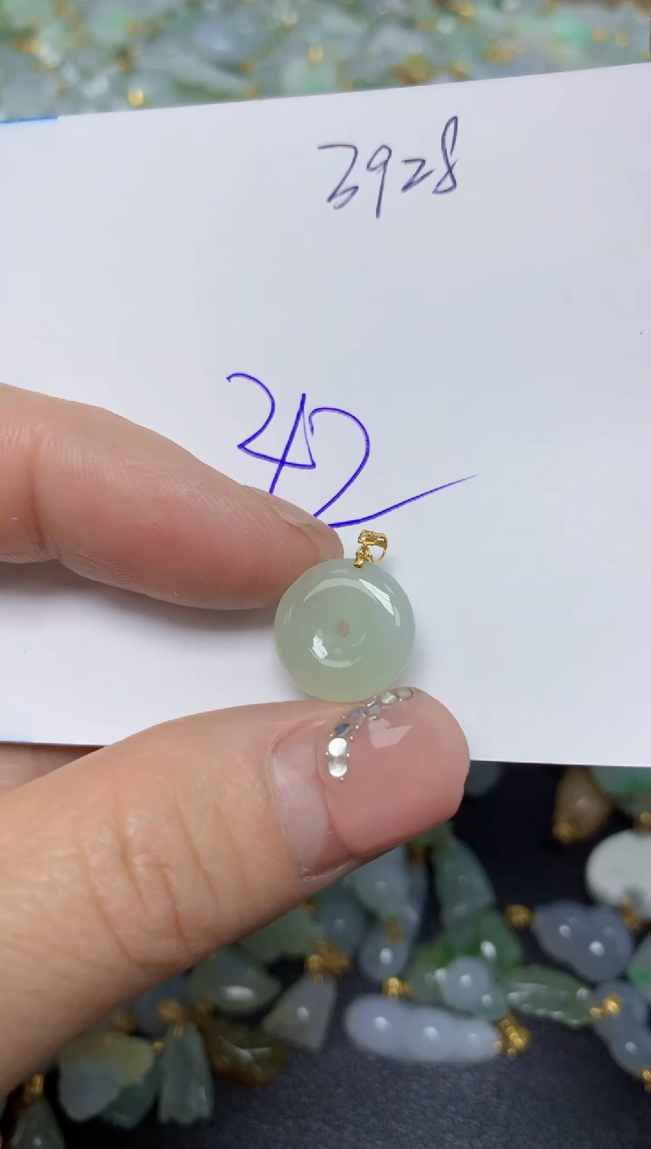 【闪购商品】翡翠挂件18K金镶嵌 天然翡翠A货