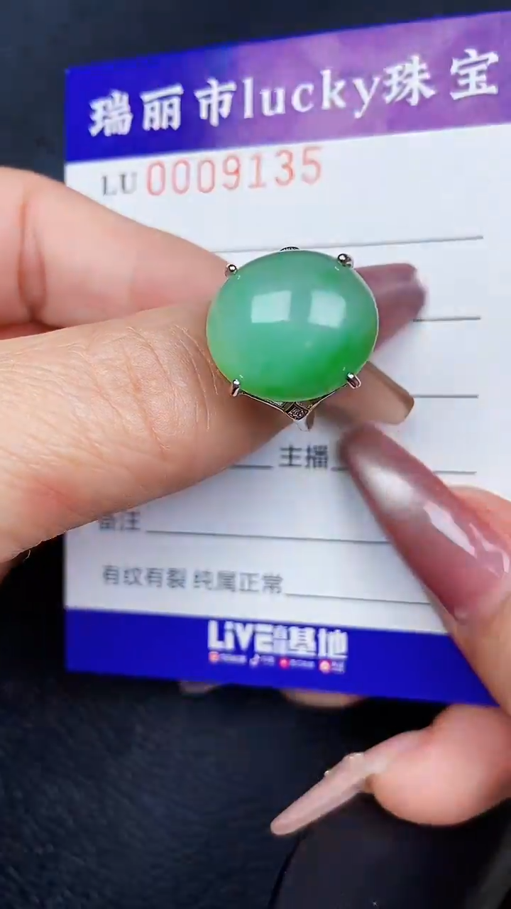 颈饰银S925镶嵌翡翠9135