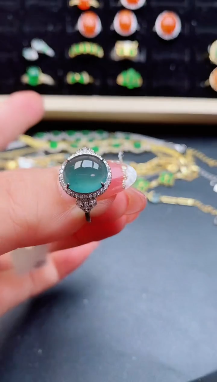 【闪购商品】翡翠戒指银S925镶嵌12121