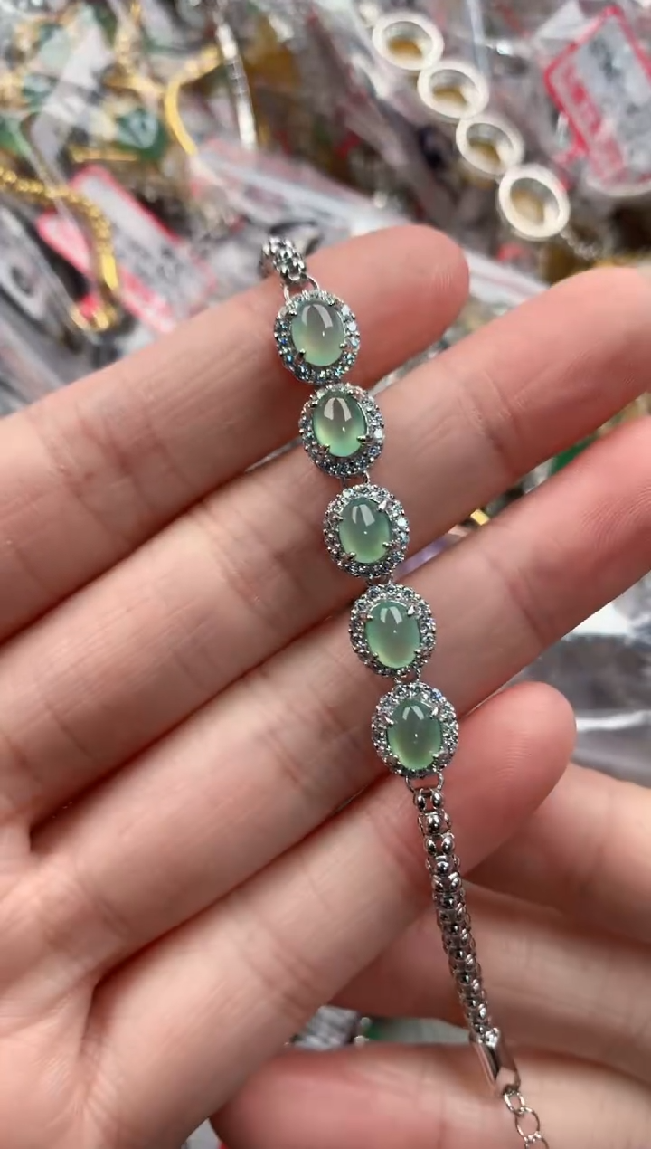 银S925镶嵌戒指翡翠333----9