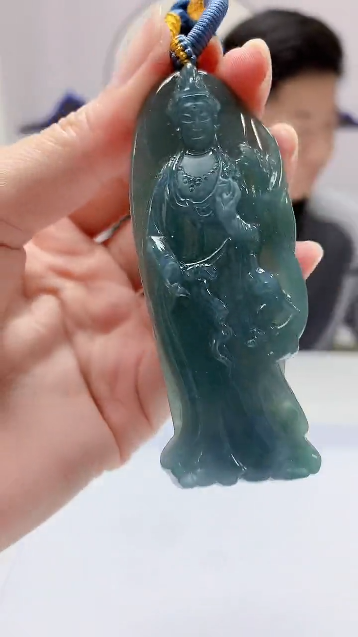 【闪购商品】定制翡翠未镶嵌4917zm-毛货挂件15观音