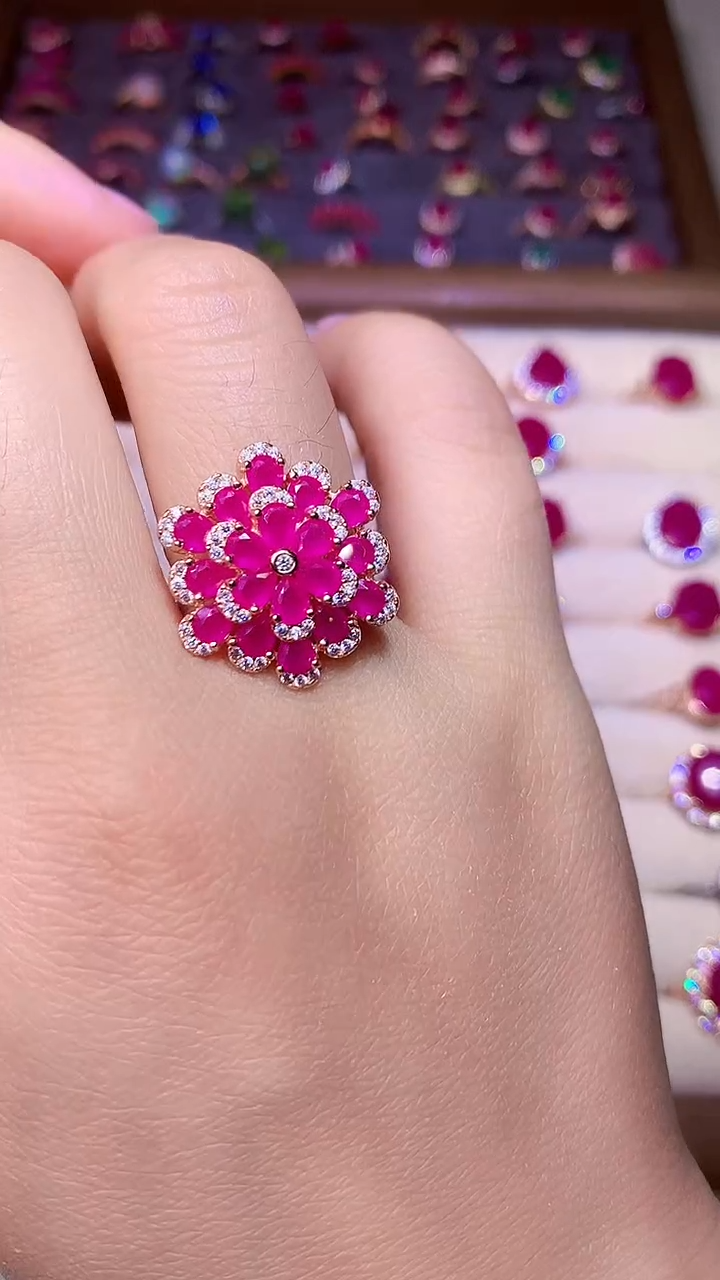 【闪购商品】红宝石戒指银S925镶嵌000