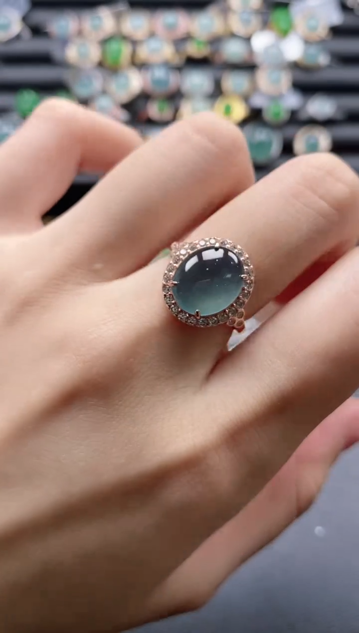 【闪购商品】翡翠戒指银S925镶嵌51511