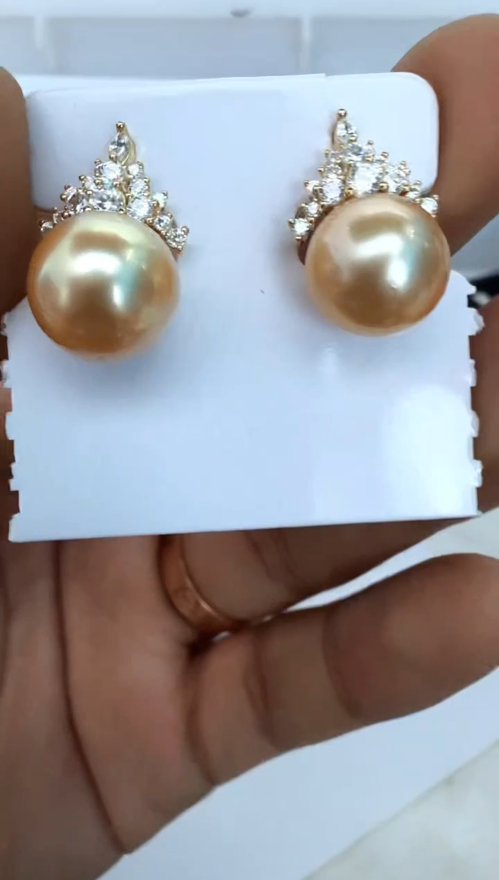 【闪购商品】海水珍珠耳饰银S925镶嵌耳钉