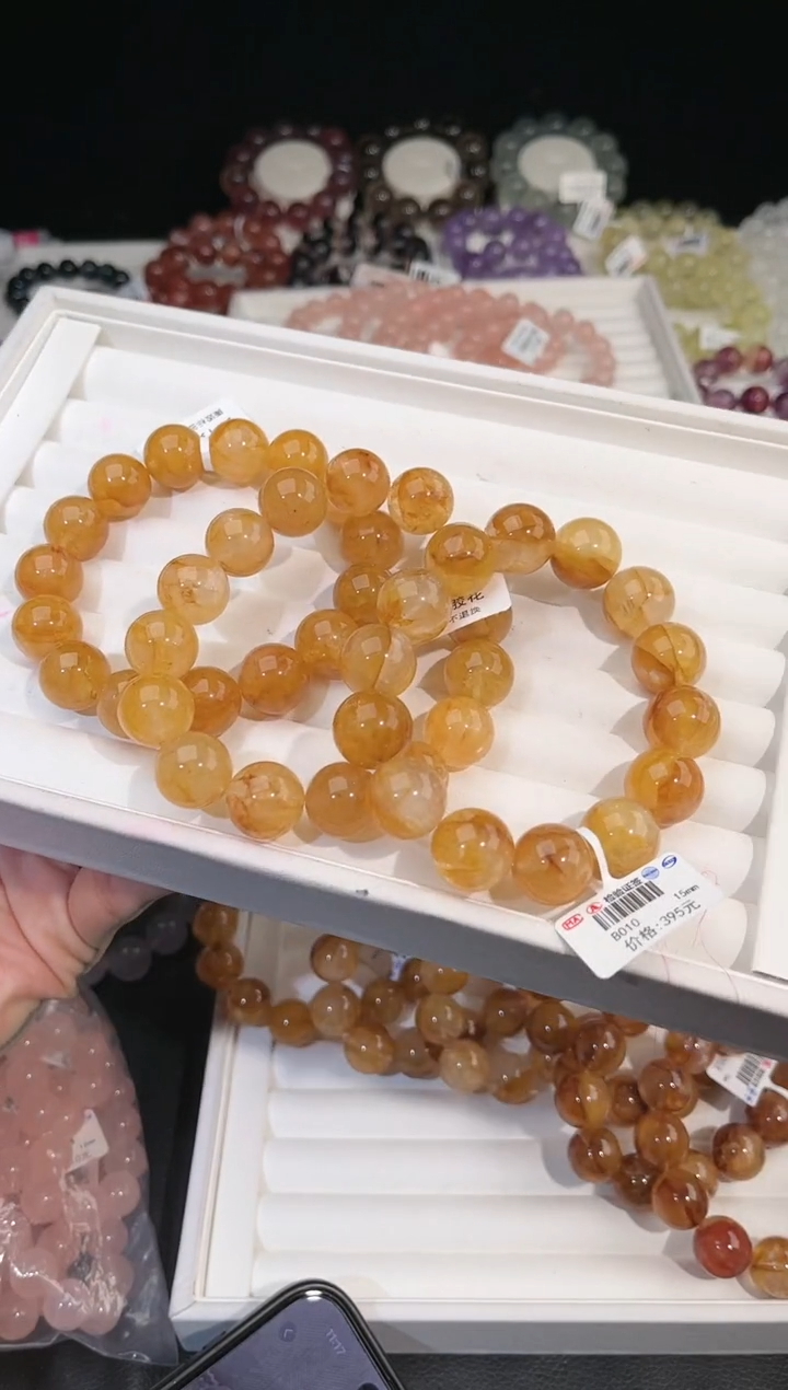 【闪购商品】水晶手链未镶嵌多样性发一黄胶花15mm