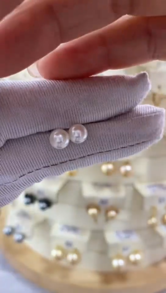 银S925镶嵌耳饰海水珍珠5.5-6