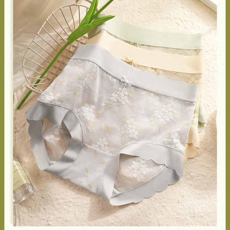 花小纤中腰7Ａ抑菌透气女三角内裤森系晕染花仙子5044