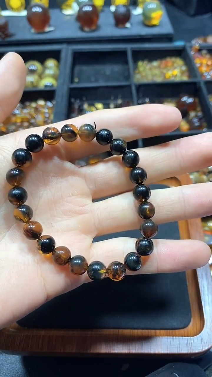 琥珀颈饰未镶嵌天然缅甸琥珀手串