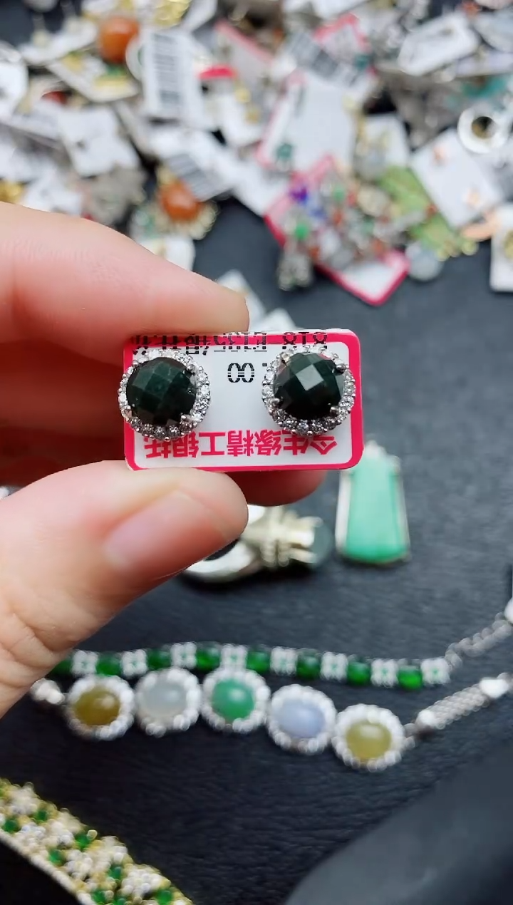 银S925镶嵌戒指翡翠1