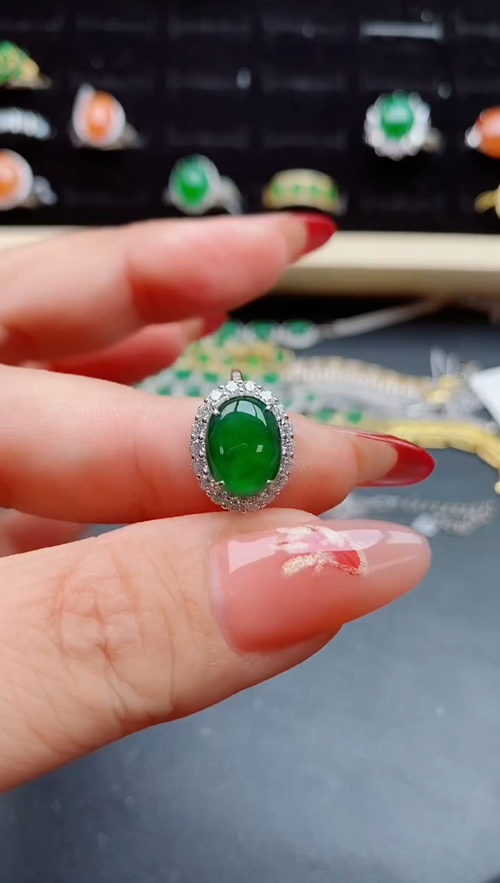 【闪购商品】翡翠戒指银S925镶嵌321321