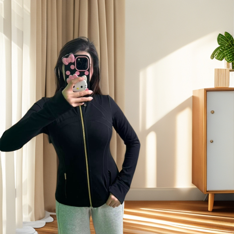 立领修身瑜伽服长款薄款一毛毛一样样-FPm