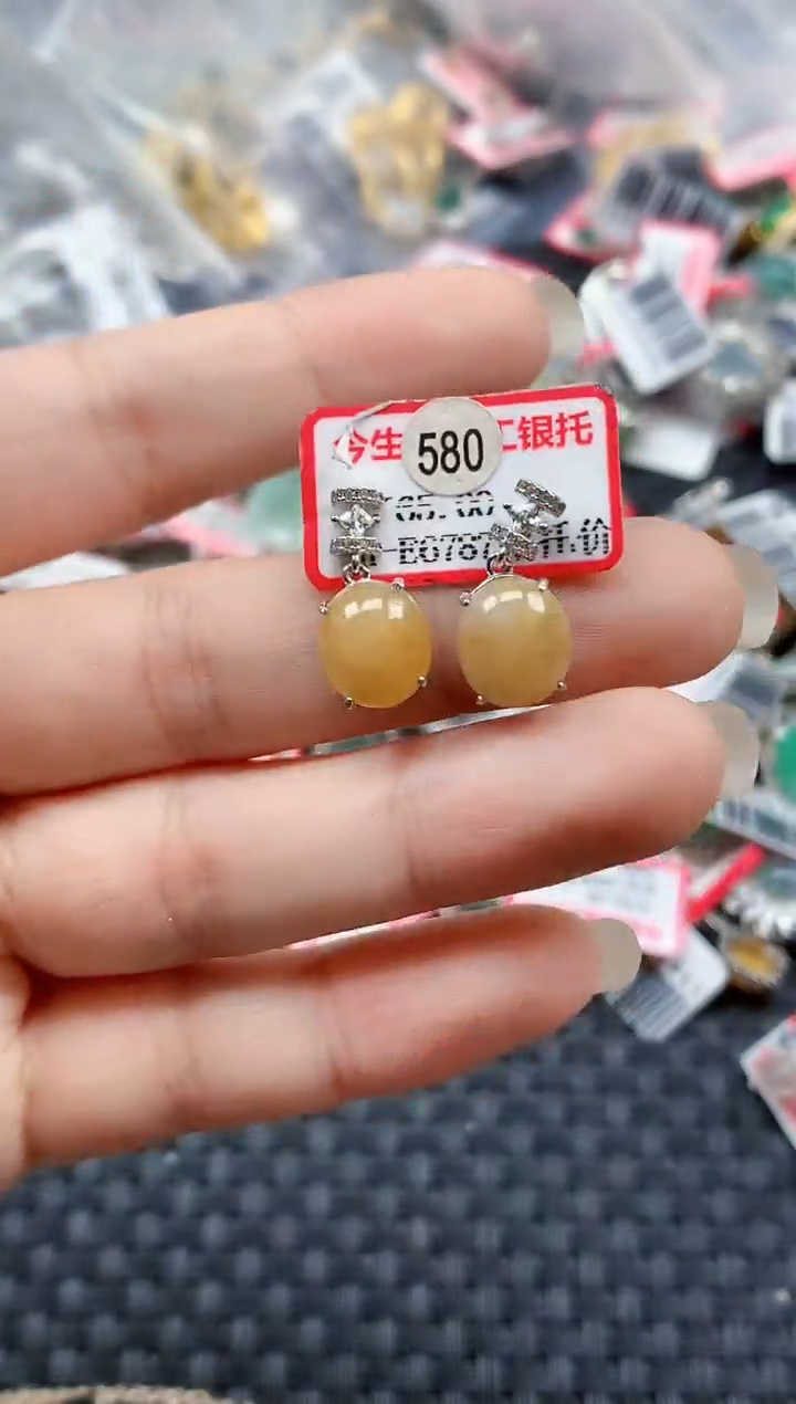 银S925镶嵌戒指翡翠天然A货缅甸翡翠