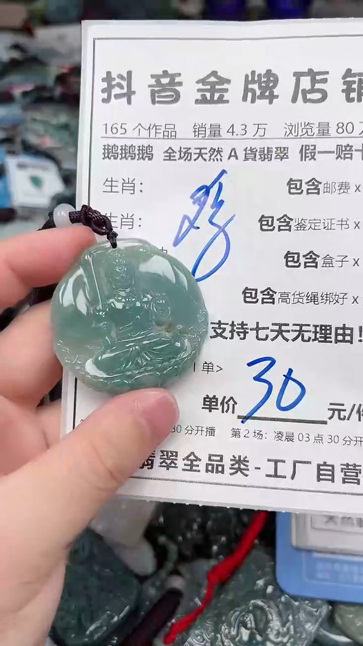 翡翠未镶嵌颈饰全场天然A货翡翠招财玉