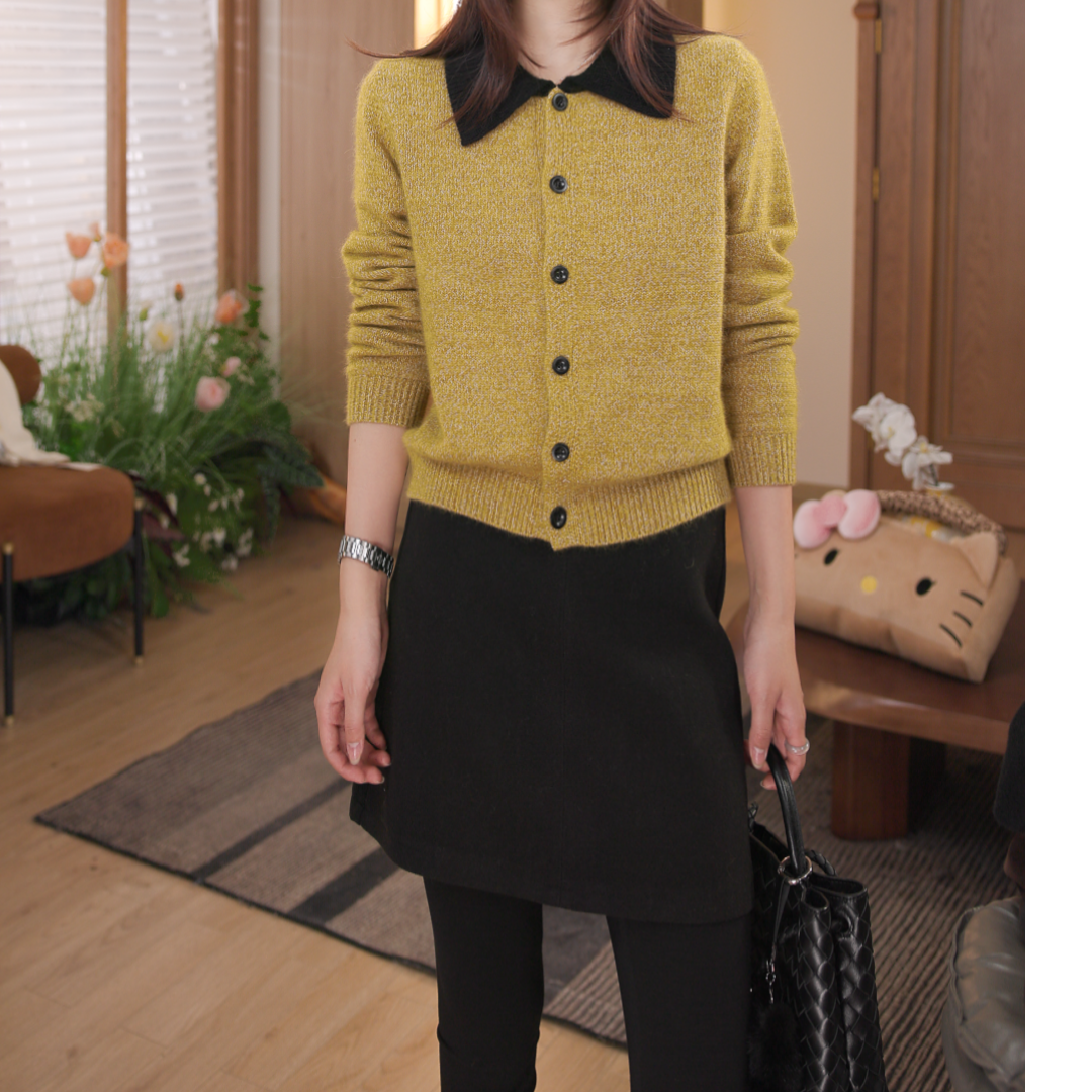 【微醺黄昏】气质羊毛毛衣翻领针织时尚百搭舒适毛衣