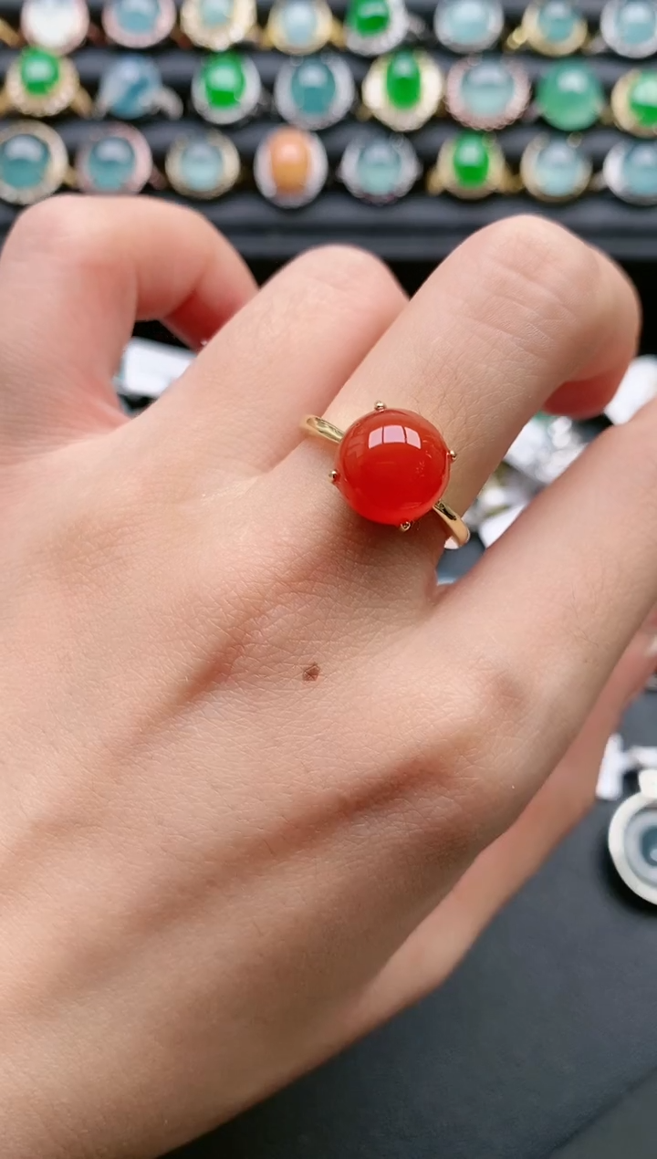 【闪购商品】玛瑙/玉髓戒指银S925镶嵌1111111