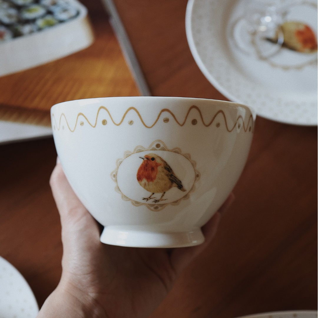 【正品】Camus say 榛色知更系列-5英寸高脚碗 13×8.5cm 550ml