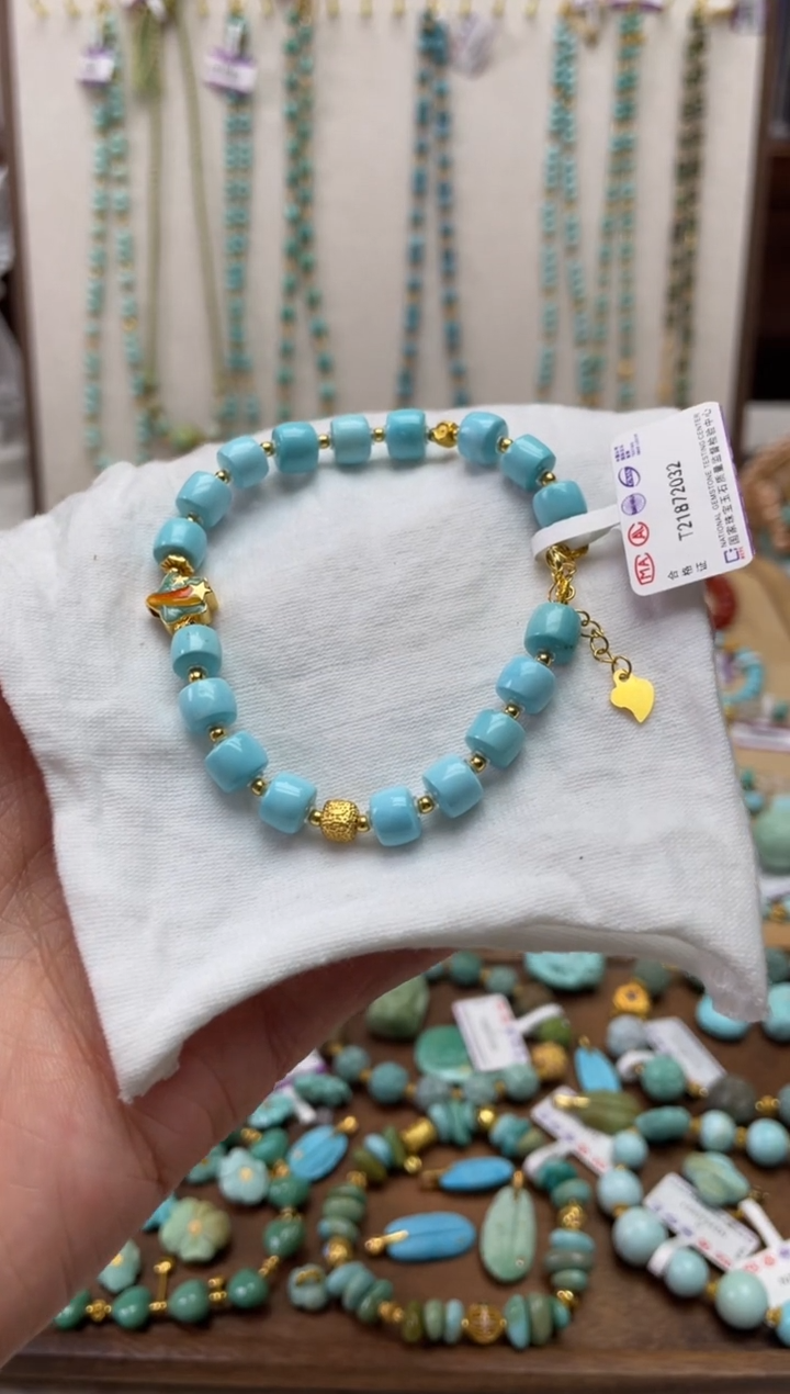 【闪购商品】绿松石手串银S925镶嵌100