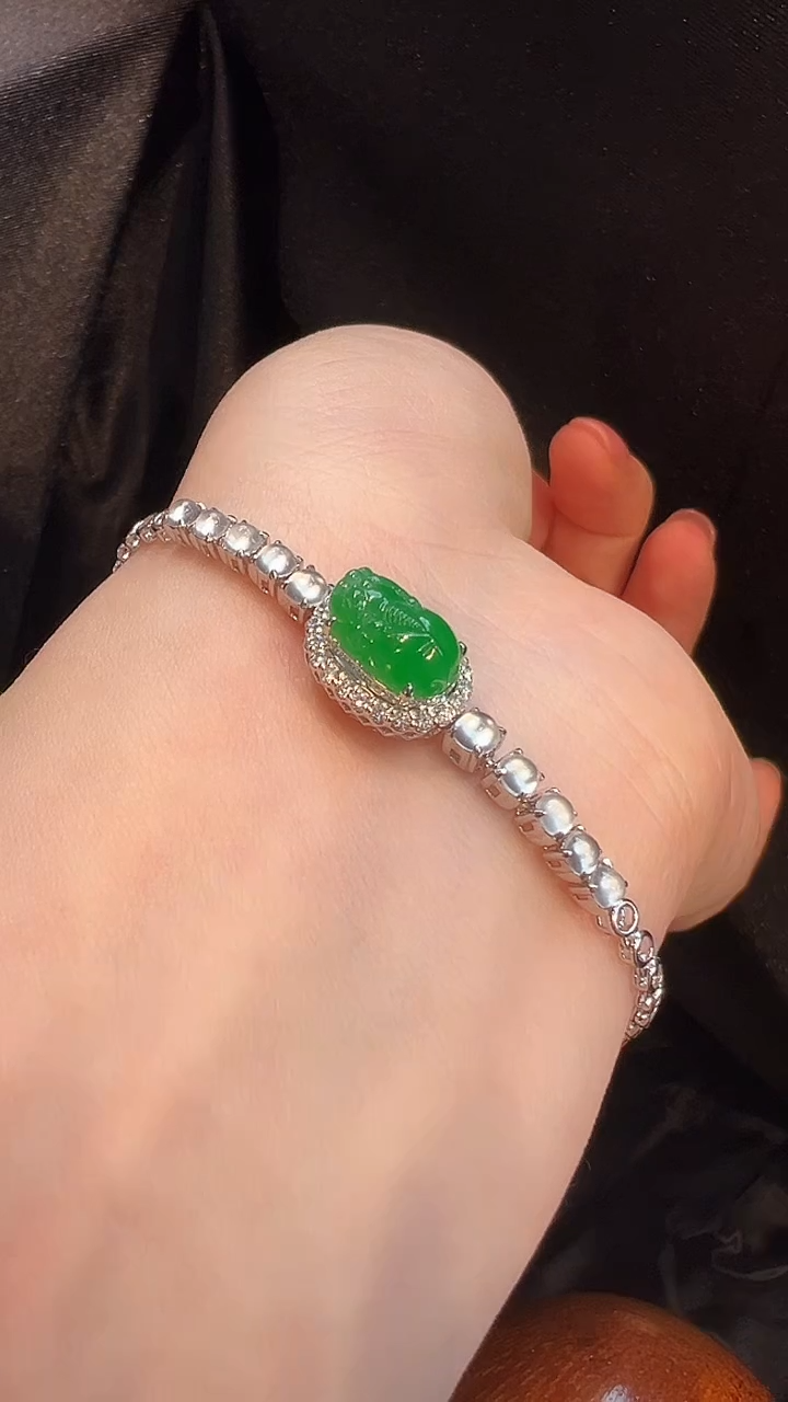 18K金镶嵌手链翡翠L6