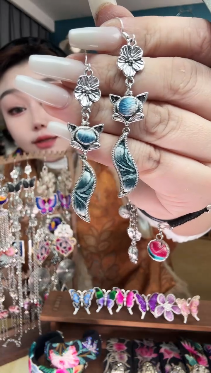 刺绣纯手工民族风刺绣耳环