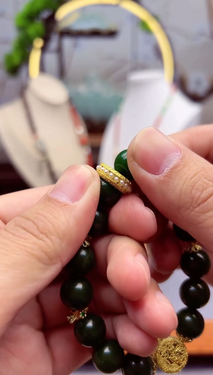 【闪购商品】和田玉（糖玉）手链14K金镶嵌s457```````