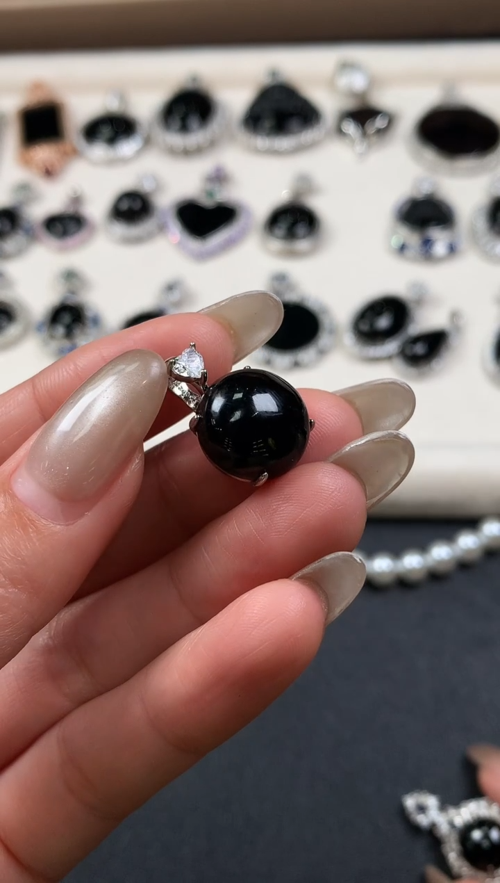 吊坠(不含链)银S925镶嵌翡翠翡翠