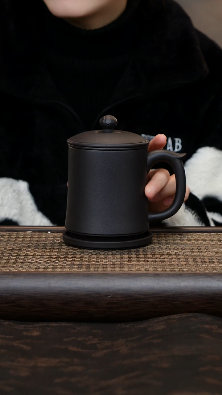 【闪购商品】紫砂茶杯四件套石黄老板杯