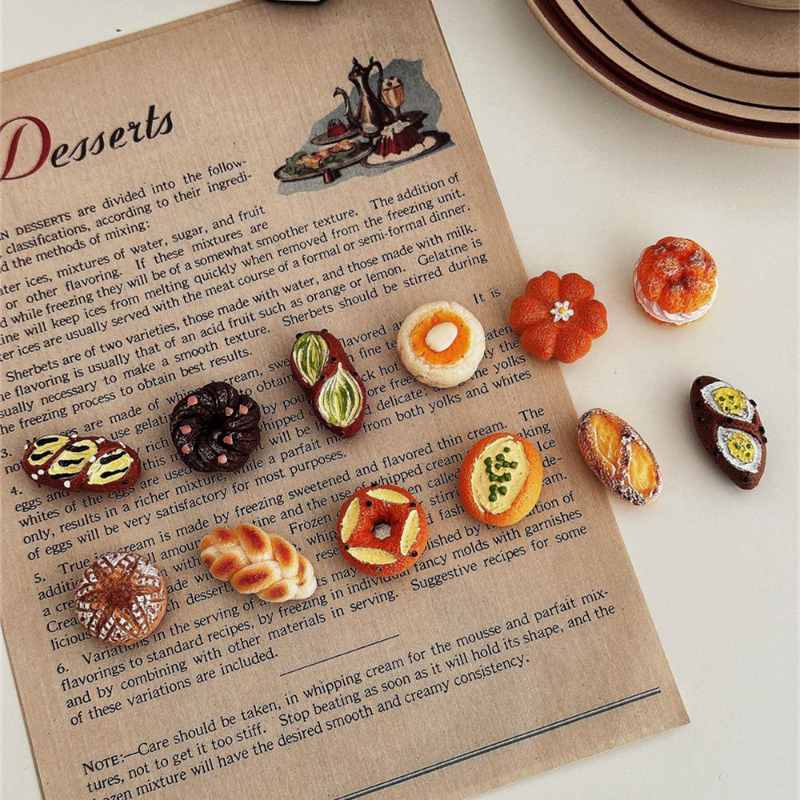 法式碱水面包创意贴迷你仿真欧包冰箱贴烘焙备忘贴饰磁铁装饰铁