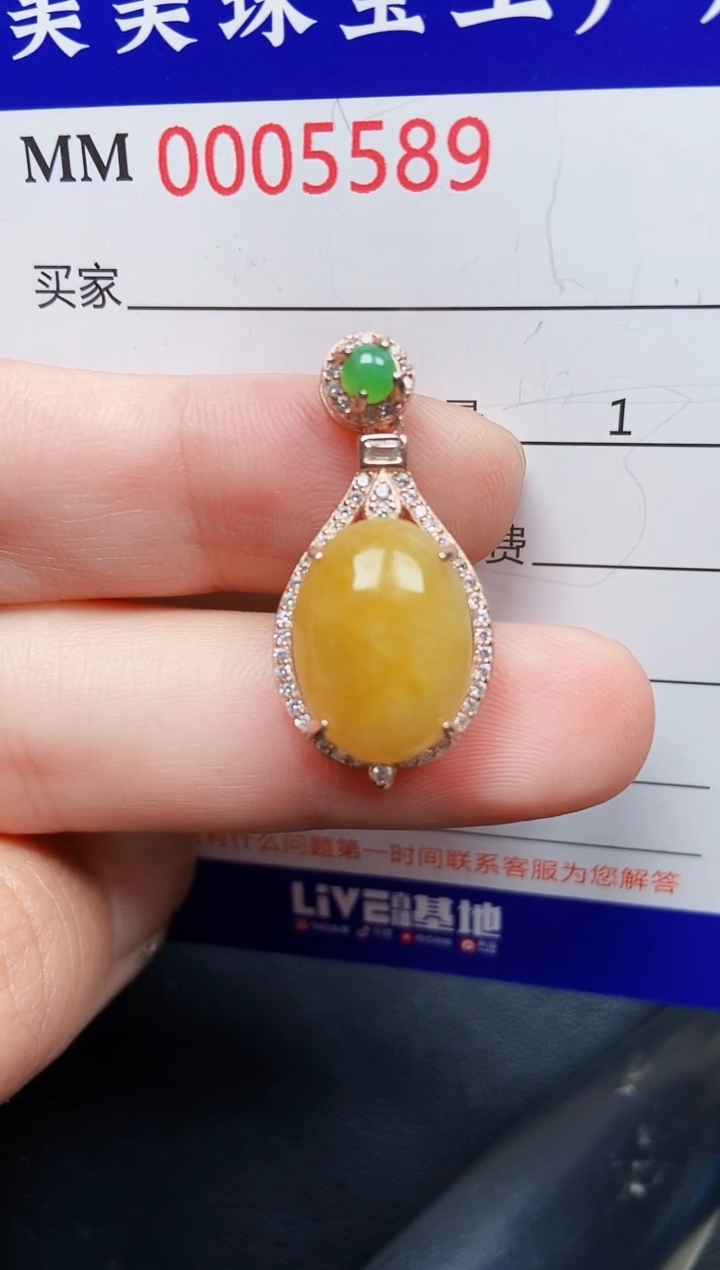 翡翠银S925镶嵌颈饰5589