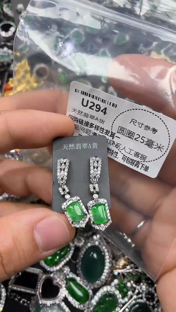 颈饰未镶嵌翡翠U294耳钉