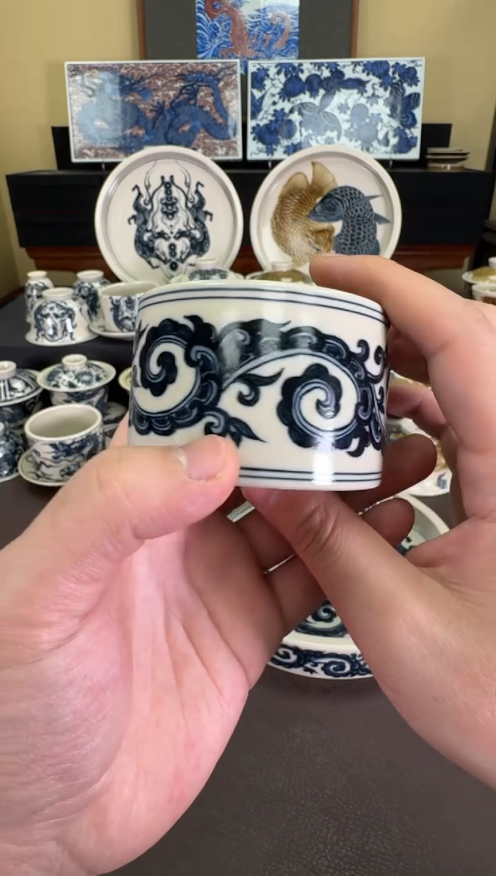 【闪购商品】二号釉唐草纹扳指杯