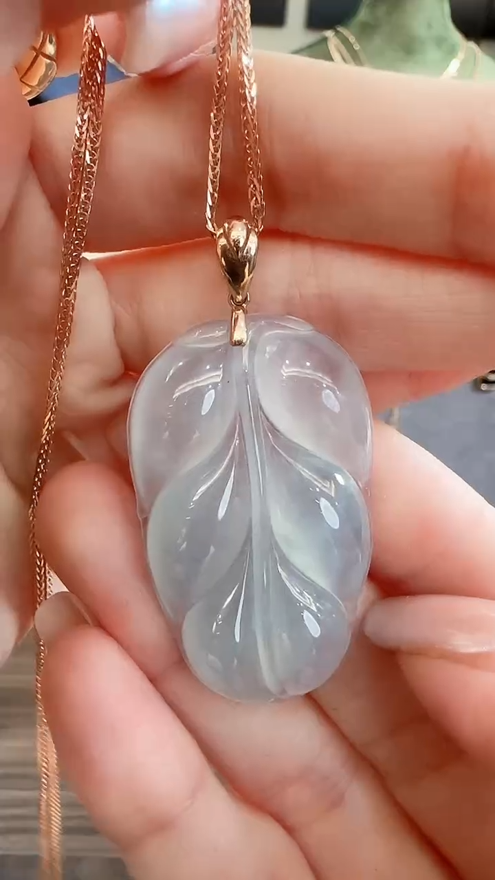 翡翠18K金镶嵌吊坠(不含链)翡翠吊坠多样性发货发其一
