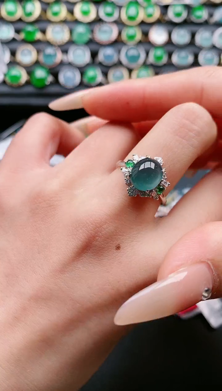 【闪购商品】翡翠戒指银S925镶嵌1111111