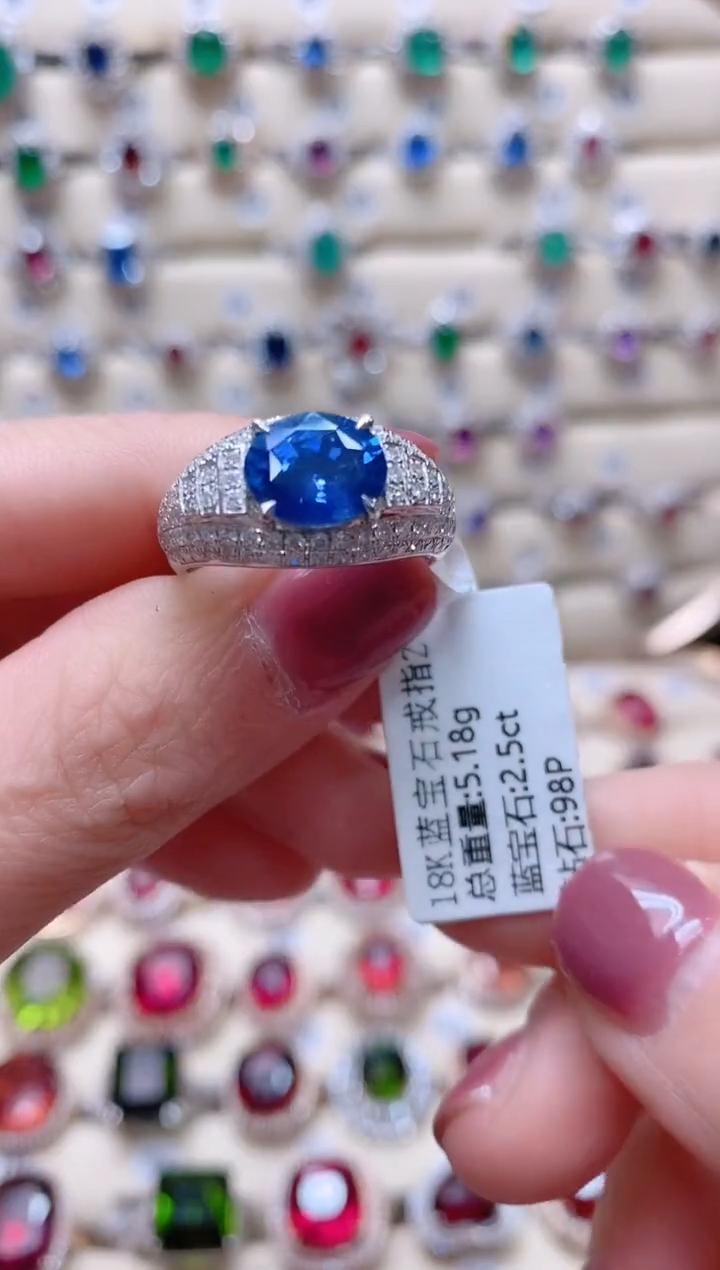 【闪购商品】蓝宝石18K金戒指18K金镶嵌1