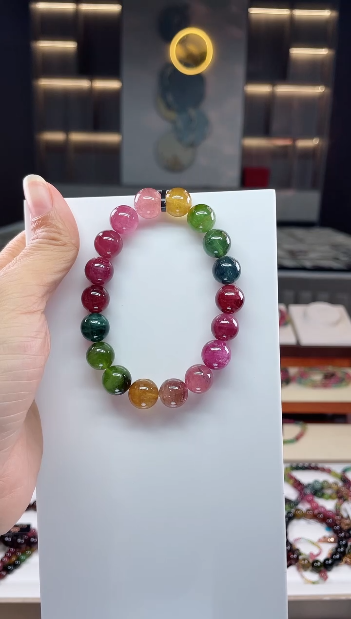 未镶嵌单圈手串碧玺（多样性发一条）Q