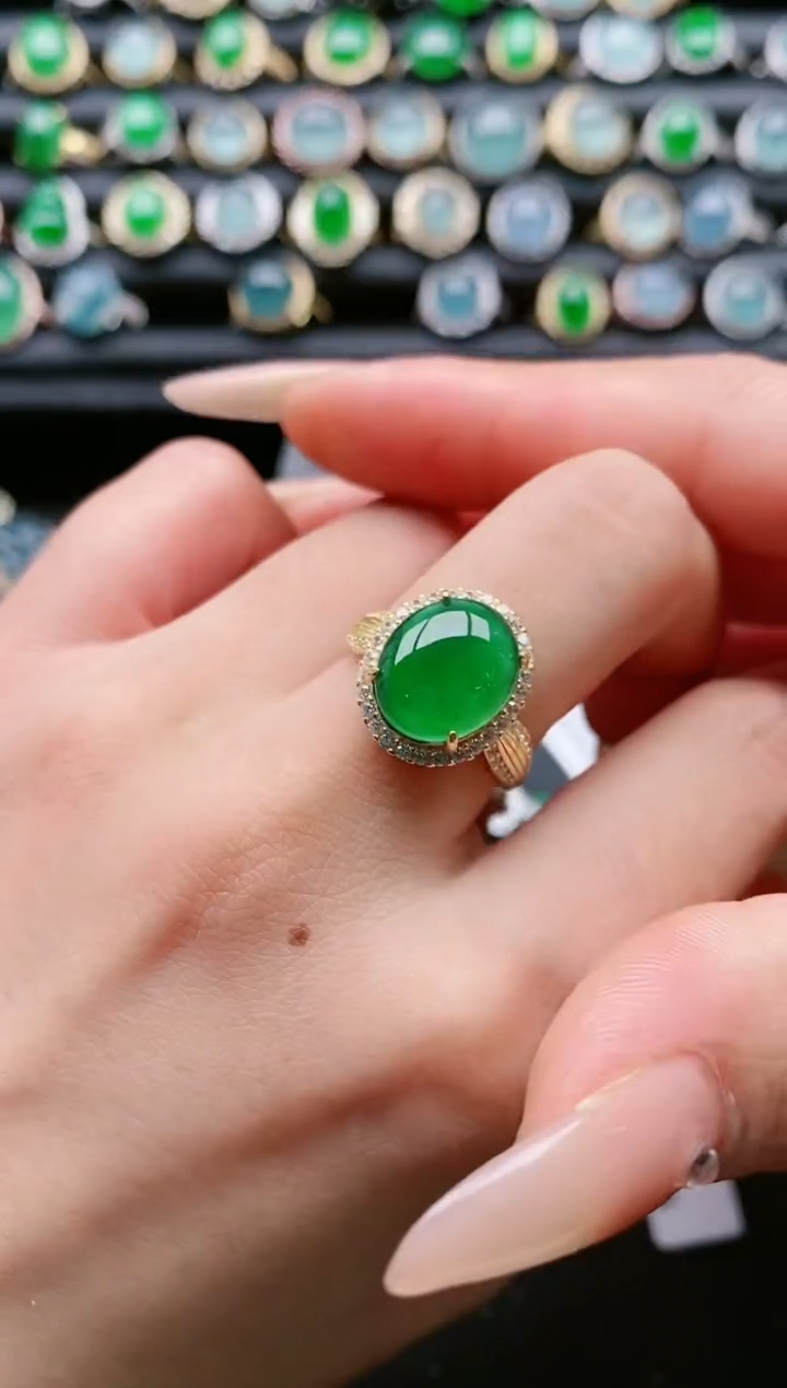 【闪购商品】翡翠戒指银S925镶嵌111111
