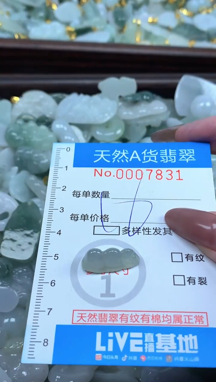 颈饰未镶嵌翡翠净货挂件-7831