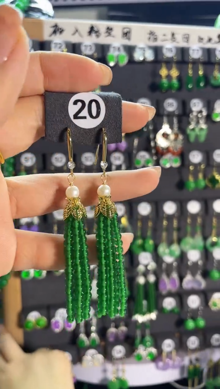 【闪购商品】翡翠耳饰银S925镶嵌20..