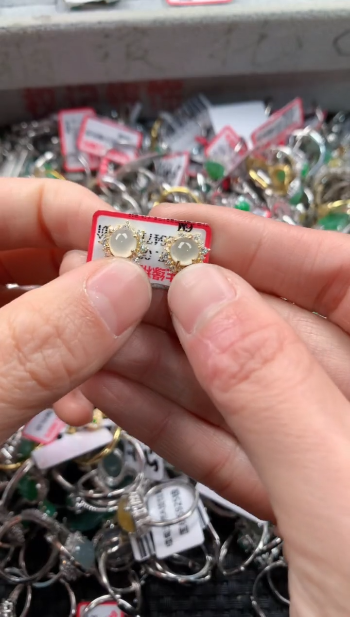 银S925镶嵌戒指翡翠444          1