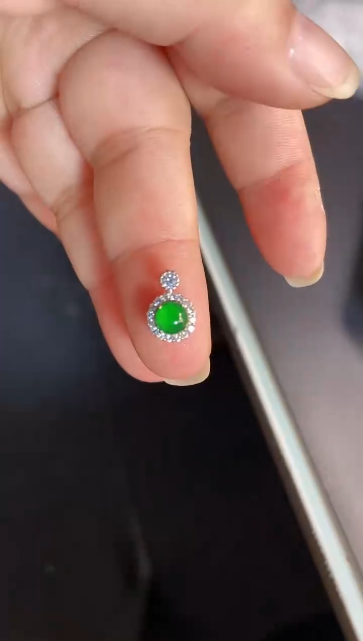 吊坠(不含链)银S925镶嵌翡翠1