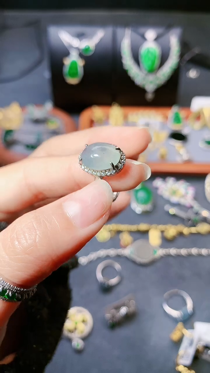 【闪购商品】翡翠戒指银S925镶嵌戒指