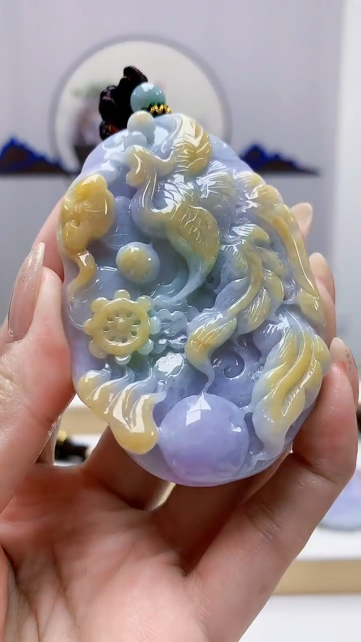 未镶嵌定制翡翠5160MM-毛货挂件77